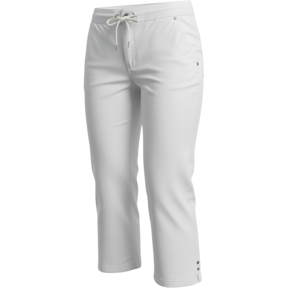 Nike White Capri Pants Drawstring Waist Cropped Athletic Trousers Womens Medium